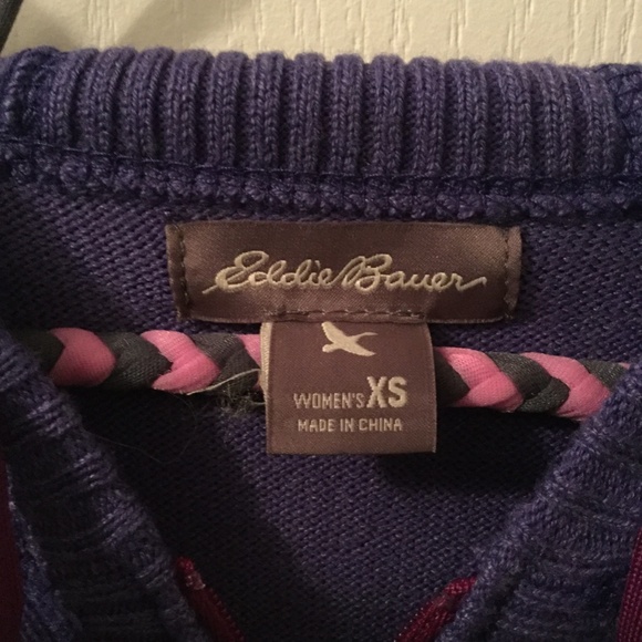 Eddie Bauer purple zip up hooded sweater - Picture 4 of 5